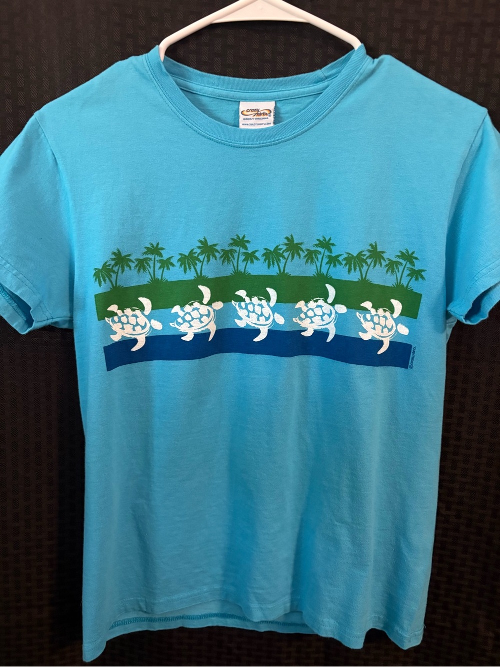 Men's Turquoise Graphic Turtle Short-Sleeve Tee